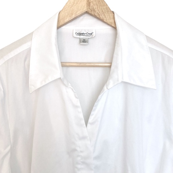 COLDWATER CREEK Button Up Shirt Long Sleeve White - Picture 3 of 8